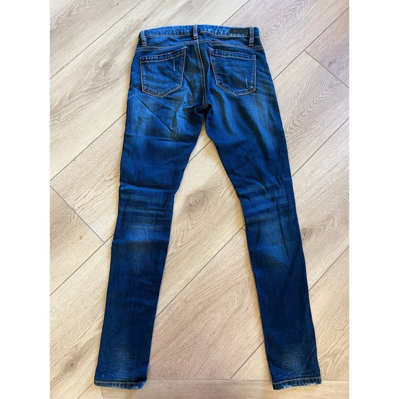 BLANKNYC Distressed Blue Skinny Jeans Women Size 25 Ripped Knee Frayed Hem - Picture 6 of 8